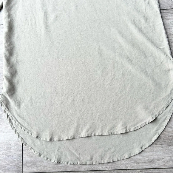 Oak Fort Taupe Pure Silk Laser Cutout Long Sleeve Shift Dress - Picture 9 of 14